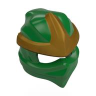 Wrap with Forehead Ridge with Gold 3 Point Emblem, Bow in Back pattern Green