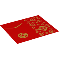 Duplo Blanket with Gold Flowers and Chinese Characters Print (Red Envelope) Rot
