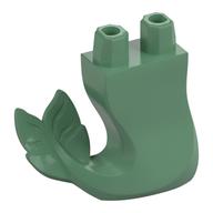 Tail, Mermaid Curved Right [Plain] Sandgrün