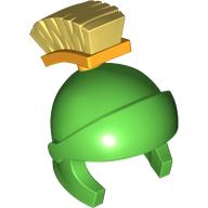 Helmet, Bright Light Yellow Broom Plume print (Marvin the Martian) Bright Green