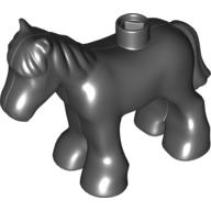 Duplo Animal Horse/Foal without Spots Schwarz