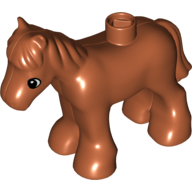 Duplo Animal Horse/Foal without Spots Dunkelorange