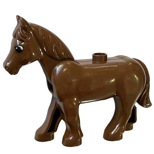 Duplo Animal Horse with One Stud and Moveable Head, Eyes Print Dark Orange