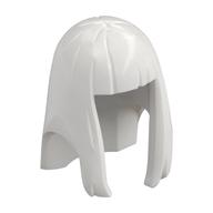 Hair Long Straight with Bangs - Hard Plastic White