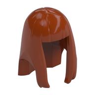 Hair Long Straight with Bangs - Hard Plastic Dunkelorange