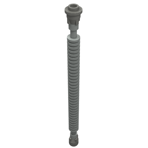 Flexible Ribbed Hose 8mm Ends 12L with Tabbed Dark Gray Ends Light Gray