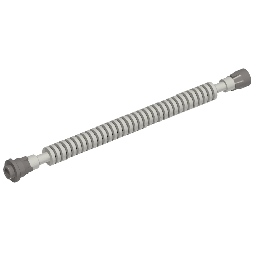 Flexible Ribbed Hose 8mm Ends 12L with Tabbed Dark Bluish Gray Ends in Light Bluish Gray