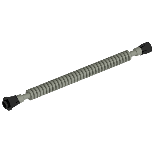 Flexible Ribbed Hose 8mm Ends 12L with Tabbed Black Ends Hellgrau