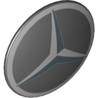 Shield Round Bowed with Mercedes-Benz Logo Schwarz