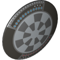 Shield Round Bowed with Dart Board (Dejarik Hologame Board) Print Schwarz