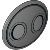 Shield Round Bowed with Silver Ovals Print Dunkelblaugrau