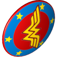 Shield Round Bowed with Wonder Woman Logo Print Red