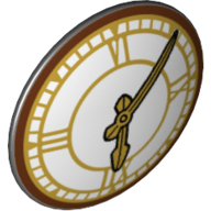 Shield Round Bowed with Clock Print Black