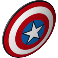 Shield Round Bowed with Red, White, and Blue Circles with Star Print (Captain America) in Dunkelblaugrau