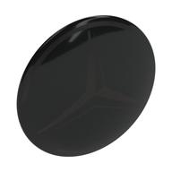Shield Round Bowed with Silver Mercedes-Benz Logo Black