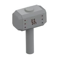 Tool Hammer / Sledgehammer with Copper Runes, Rivets print Light Bluish Gray