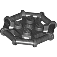 Plate Special 2 × 2 with Bar Frame Octagonal, Reinforced, Completely Round Studs Pearl Titanium