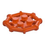 Plate Special 2 × 2 with Bar Frame Octagonal, Reinforced, Completely Round Studs Rotorange