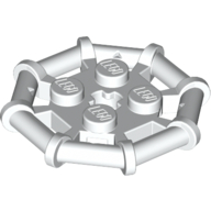 Plate Special 2 × 2 with Bar Frame Octagonal, Reinforced, Completely Round Studs Weiß