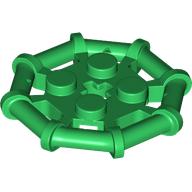 Plate Special 2 × 2 with Bar Frame Octagonal, Reinforced, Completely Round Studs Grün