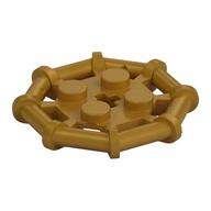 Plate Special 2 × 2 with Bar Frame Octagonal, Reinforced, Completely Round Studs Perlgold