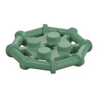 Plate Special 2 × 2 with Bar Frame Octagonal, Reinforced, Completely Round Studs Sand Green