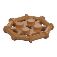 Plate Special 2 × 2 with Bar Frame Octagonal, Reinforced, Completely Round Studs Mittelnougat