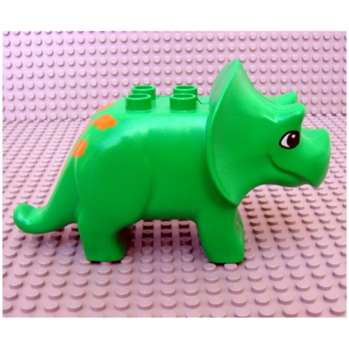 Duplo Dinosaur Triceratops Adult with Brown Spots Print Hellgrün
