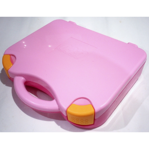 Storage Case, with Rounded Corners, Bright Pink Lid, Bright Light Orange Latches Dunkelrosa