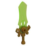 Weapon, Sword Large with Trans-Bright Green Blade Pattern in Perlgold