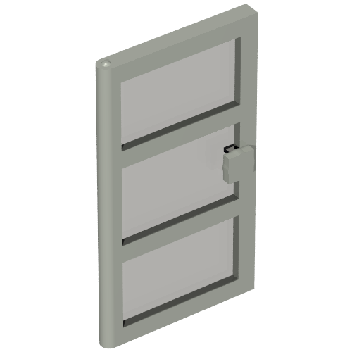 Door 1 × 4 × 6 with 3 Panes with Trans-Brown Glass Light Gray