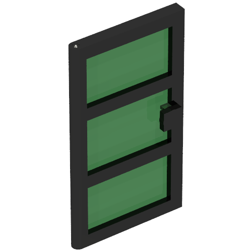 Door 1 × 4 × 6 with 3 Panes with Trans-Green Glass
