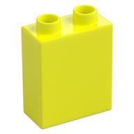 Duplo Stein 1 × 2 × 2 mit unten Rohr Leuchtgelb