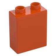 Duplo Stein 1 × 2 × 2 mit unten Rohr Rotorange