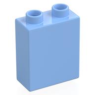 Duplo Stein 1 × 2 × 2 mit unten Rohr Leuchtendes Hellblau