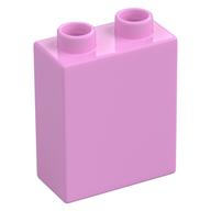 Duplo Stein 1 × 2 × 2 mit unten Rohr Leuchtrosa