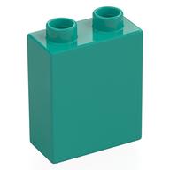 Duplo Stein 1 × 2 × 2 mit unten Rohr Dunkeltürkis