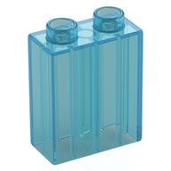 Duplo Stein 1 × 2 × 2 mit unten Rohr Transparent-Hellblau