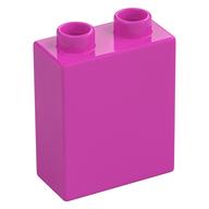 Duplo Stein 1 × 2 × 2 mit unten Rohr Dunkelrosa