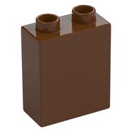 Duplo Stein 1 × 2 × 2 mit unten Rohr Rotbraun