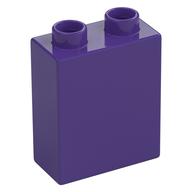 Duplo Stein 1 × 2 × 2 mit unten Rohr Dunkellila