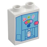 Duplo Brick 1 × 2 × 2 with Soft Serve Machine print White