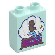 Duplo Brick 1 × 2 × 2 with Shell Music Box print in Hellaqua