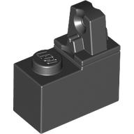 Hinge Brick 1 × 2 Locking with Single Finger On Top Black