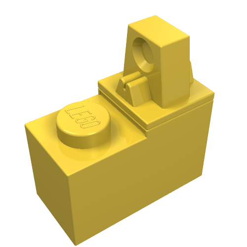 Hinge Brick 1 × 2 Locking with Single Finger On Top Gelb