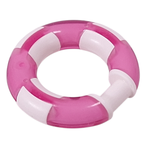 Ring with Bar (Life Preserver) with Trans-Pink pattern White