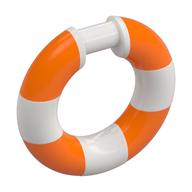 Ring with Bar (Life Preserver) with Orange Pattern