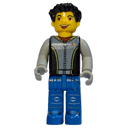 Juniors Midifig, Max, Black Torso, Light Gray Arms, Blue Legs Black