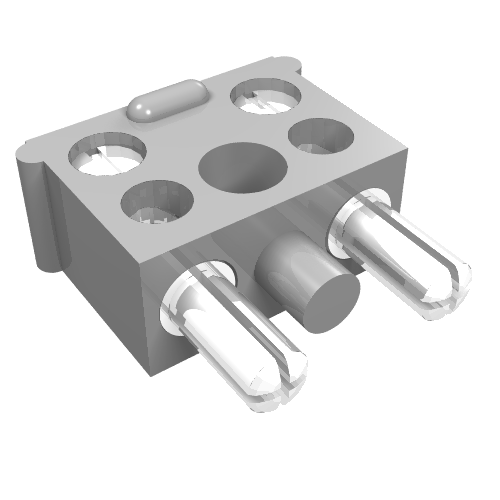 Electric Connector, 2 Way Male Squared Narrow Long [Complete Assembly] Hellgrau