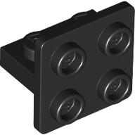 Bracket 1 × 2 - 2 × 2 Centered Schwarz